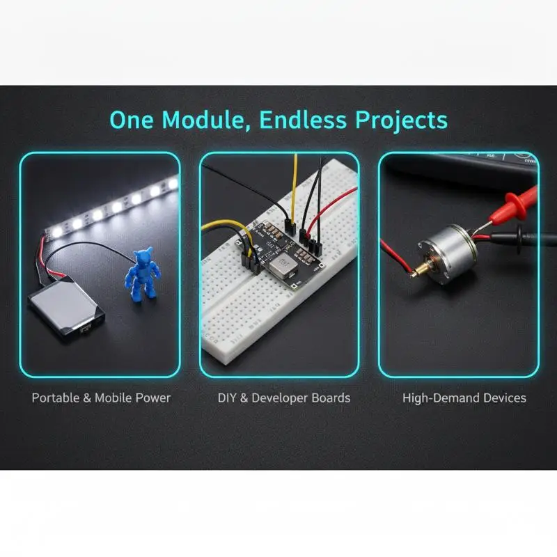 TPS61088 DC-DC Boost Converter Module High Power Stable Adjustable 5V 9V 12V Output for Automotive Power Upgrade