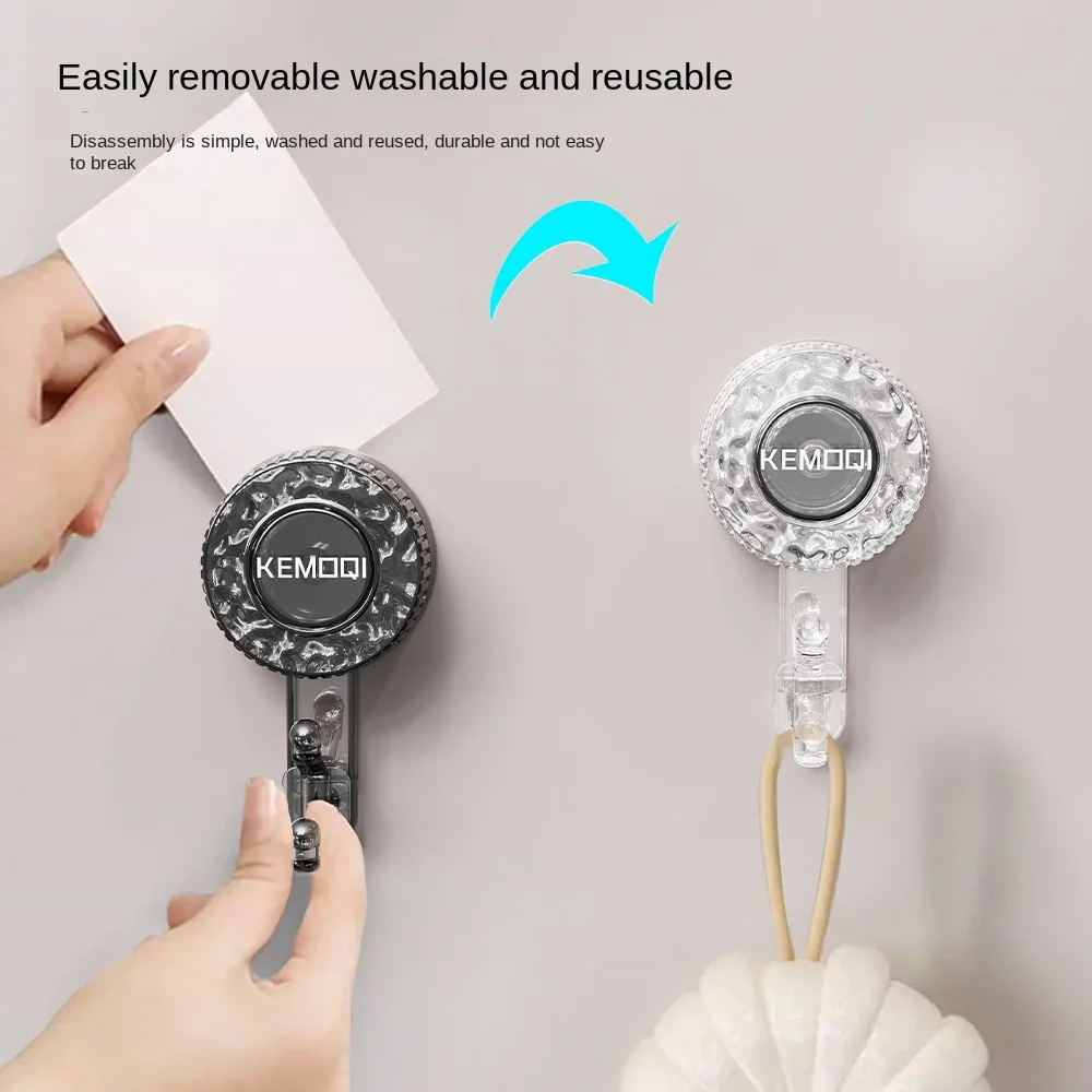 Creative Rotating Suction Cup Hook Punch-fre Vacuum Load-bearing Adhesive Racks Strong Hooks