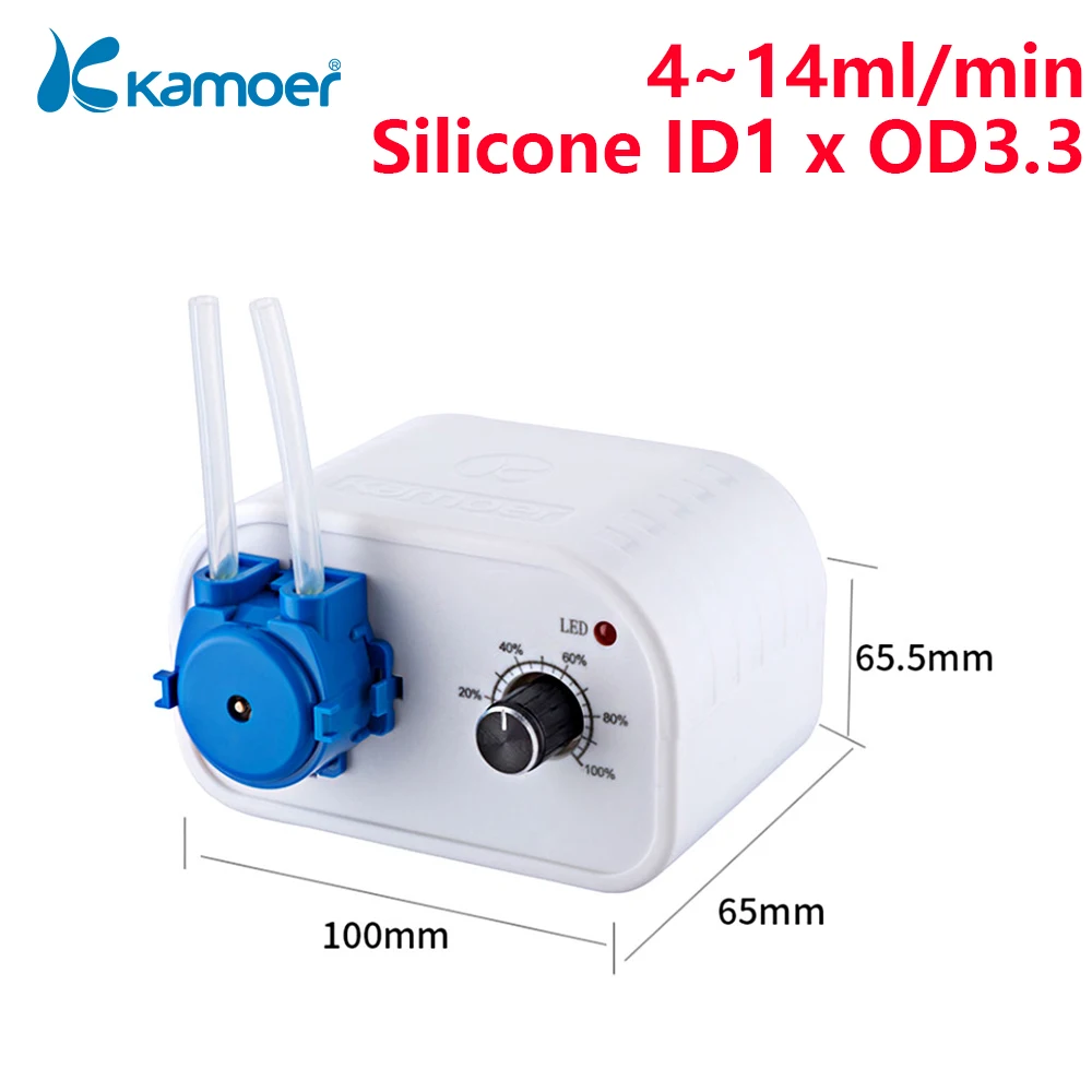 Kamoer NKCP Micro Peristaltic Pump 12V with Power Supply Adjustable Flow Lab Dosing Pump Silicone Pump Tube