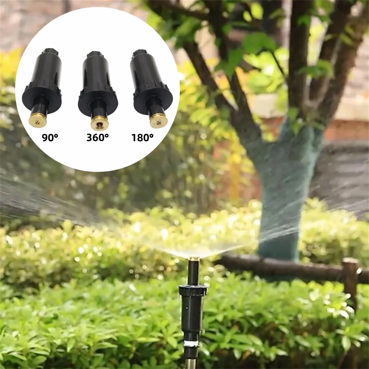 

5Pcs 90/180/360 Degree Pop-up Sprinklers 1/2" Female Thread Garden Lawn Irrigation Automatic Retractable Buried Sprinkler Heads