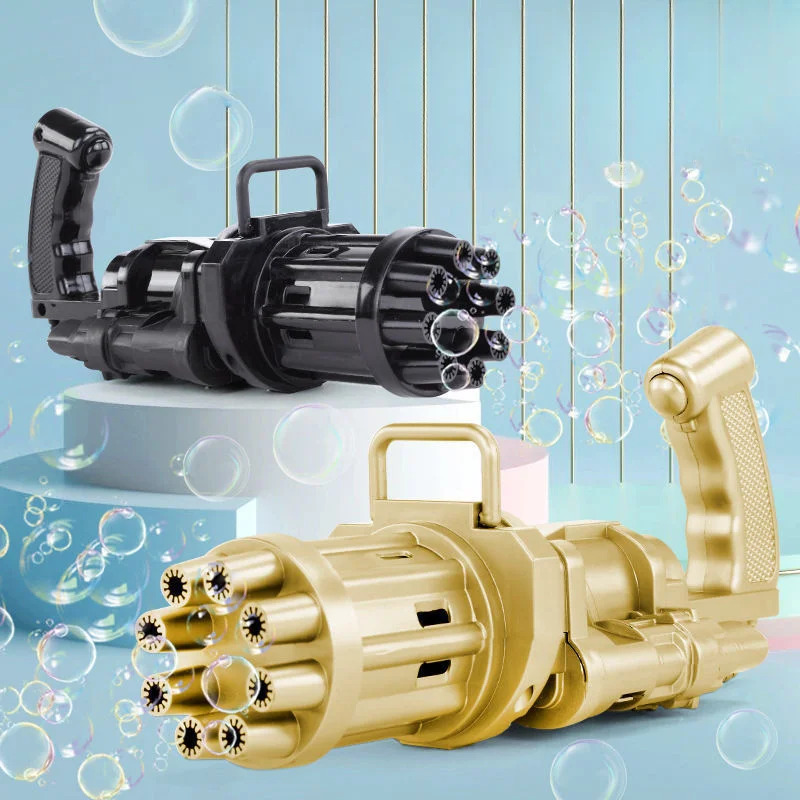 10 fori automatico Gatling Bubble Machine ventilatore elettrico sapone Water Maker pistola per bambini Summer Beach Outdoor Kids Toys