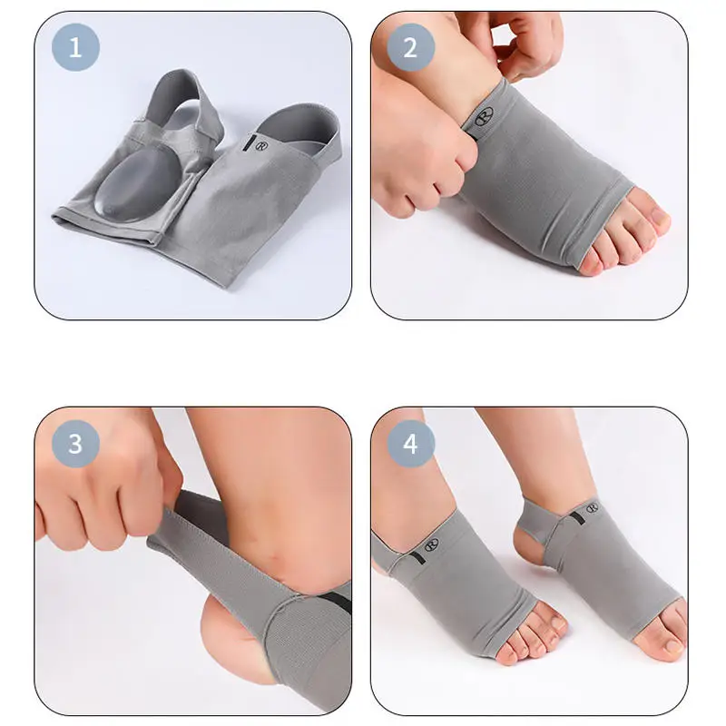1 paire de manchons de soutien de la voûte plantaire, fasciite plantaire, éperons de talon, sangle, soins des pieds plats, soulage la douleur, chaussettes, semelles orthopédiques