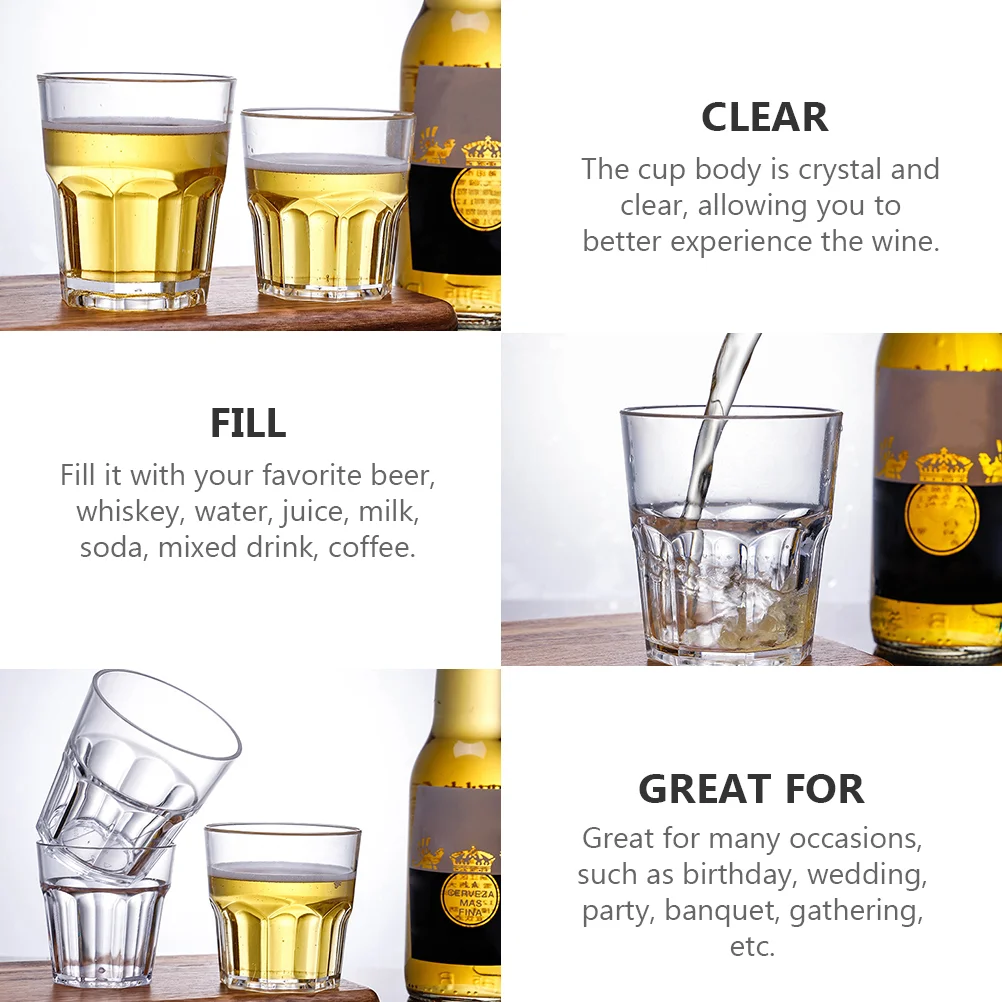 6 Pcs Water Mug Glass Bar Supplies Unbreakable Spirits Cups Coffee Beer Drinking Mugs Taster Transparent Whiskey