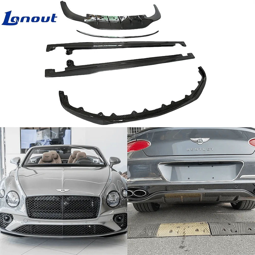 

Customized for Bentley Continental GT 18-24 Upgrade W12 Carbon Fiber Body Kit Front Lip Rear Diffuser Side Skirts Spoiler