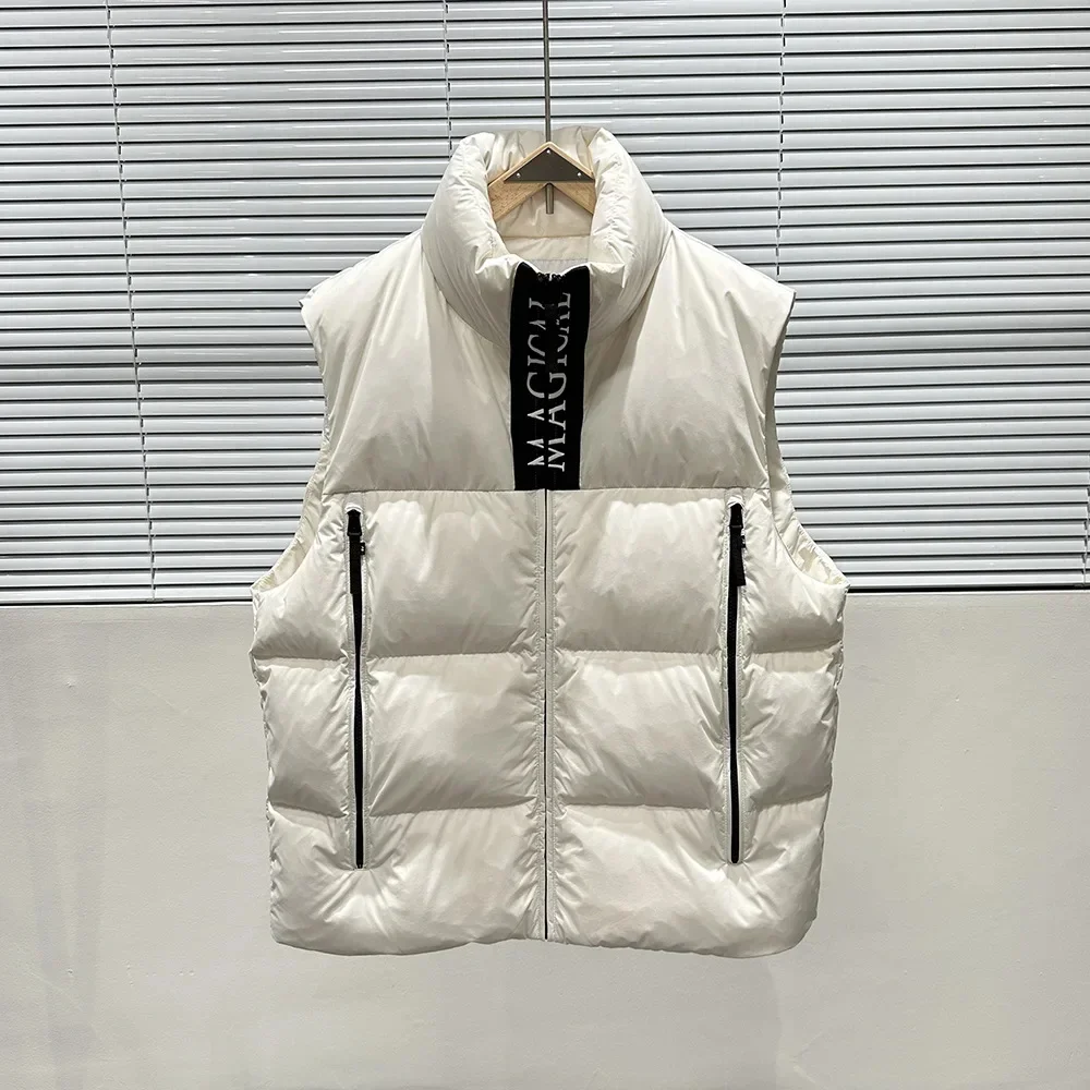 New Down Vest Coat Fashionable Versatile Warm Jacket Embroidered Thickened 90% White Duck Men's