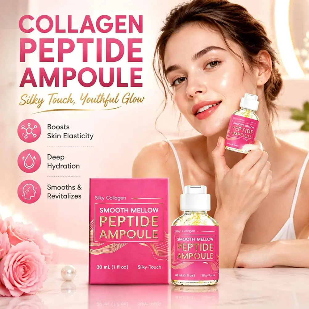 30ml Pink Peptide Ampoule Collagen Face Serum Anti Aging Wrinkle Lifting Firming Essence Skin Care Boost Elasticity Hydration