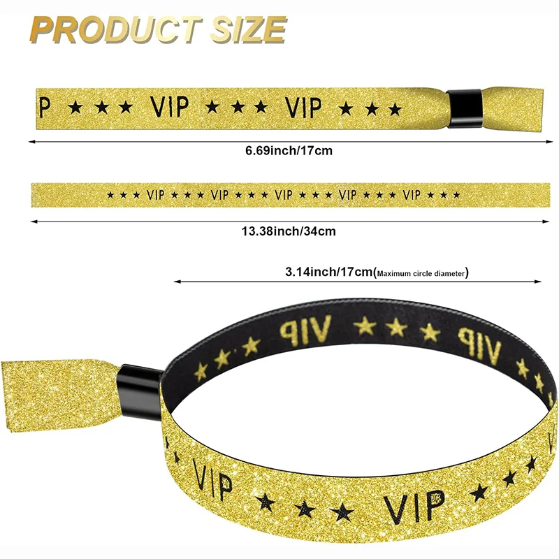 50/100pc VIP Wristbands Party Wristbands Cloth Wristbands Armbands for Events VIP Bracelets Wedding Party Events Concerts Fairs