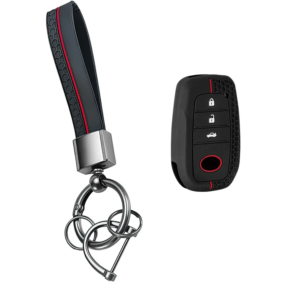Soft Silicone Keychain Key Cover Fit Toyota Corolla Yaris Prius Hilux Land Cruiser LC200 LC250 LC300 Auto Key Protector