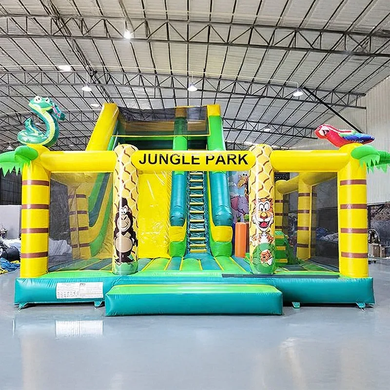 Parque infantil inflable de jungla, castillo inflable para saltar al aire libre, bóveda para fiesta de cumpleaños, parque inflable, parque infantil