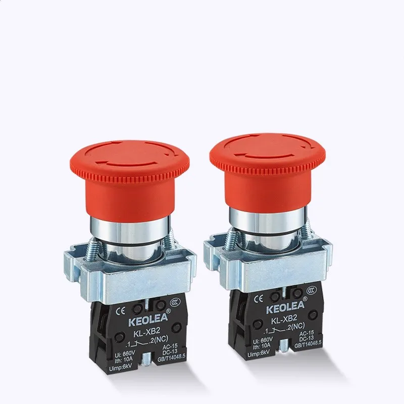 P60 Mushroom head power switch emergency stop 10A 22mm push button switch (ZB2) XB2-BS542 XB2-BS442 XB2-BS542C