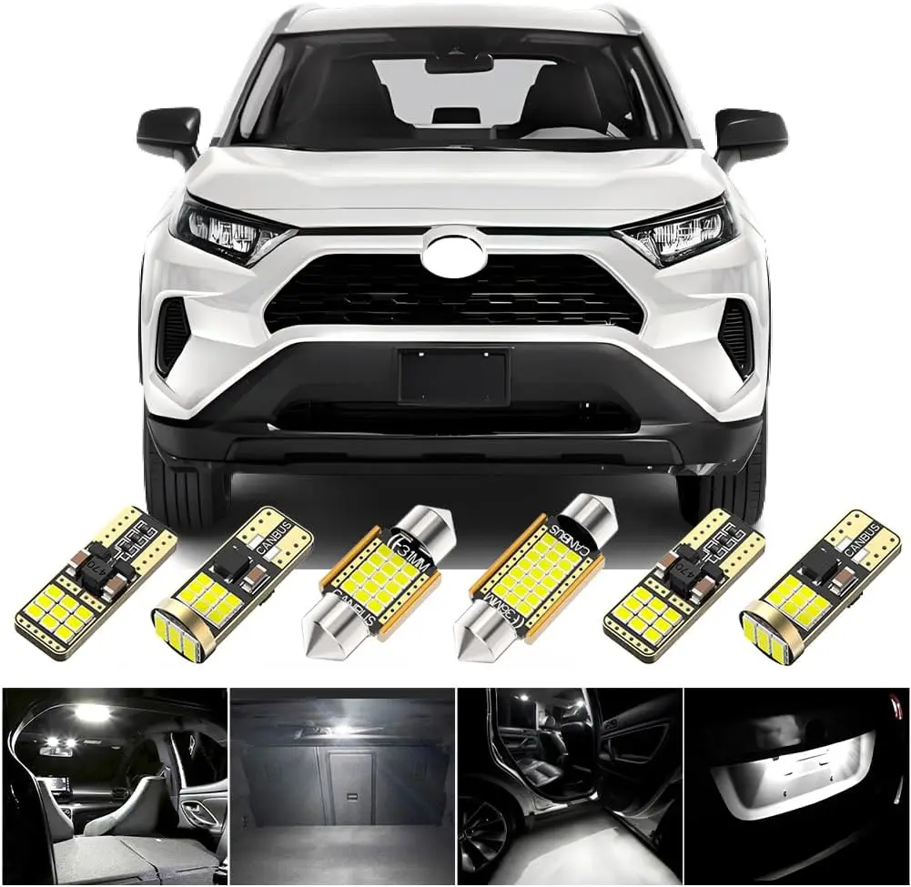 

Замена комплекта внутреннего освещения светодиода для Toyota RAV4 2006-2023, ярко-белая внутренняя светодиодная лампа 6000K, 14 шт.