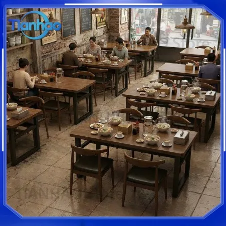 Rectangular Commercial Restaurant Table for Cafes Noodle Shops Fast Food Stores and Snack Bars