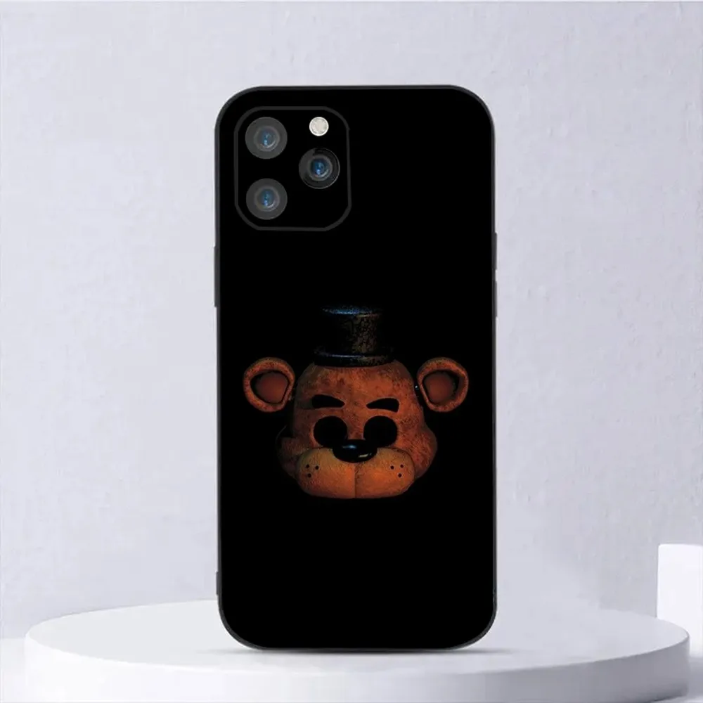 Fnaf Five-nights-At-Freddys Phone Case For iPhone 15,14,13,12,11,Plus,Pro Max,XS,X,XR,SE,Mini,8,7 Soft Silicone Black Cover