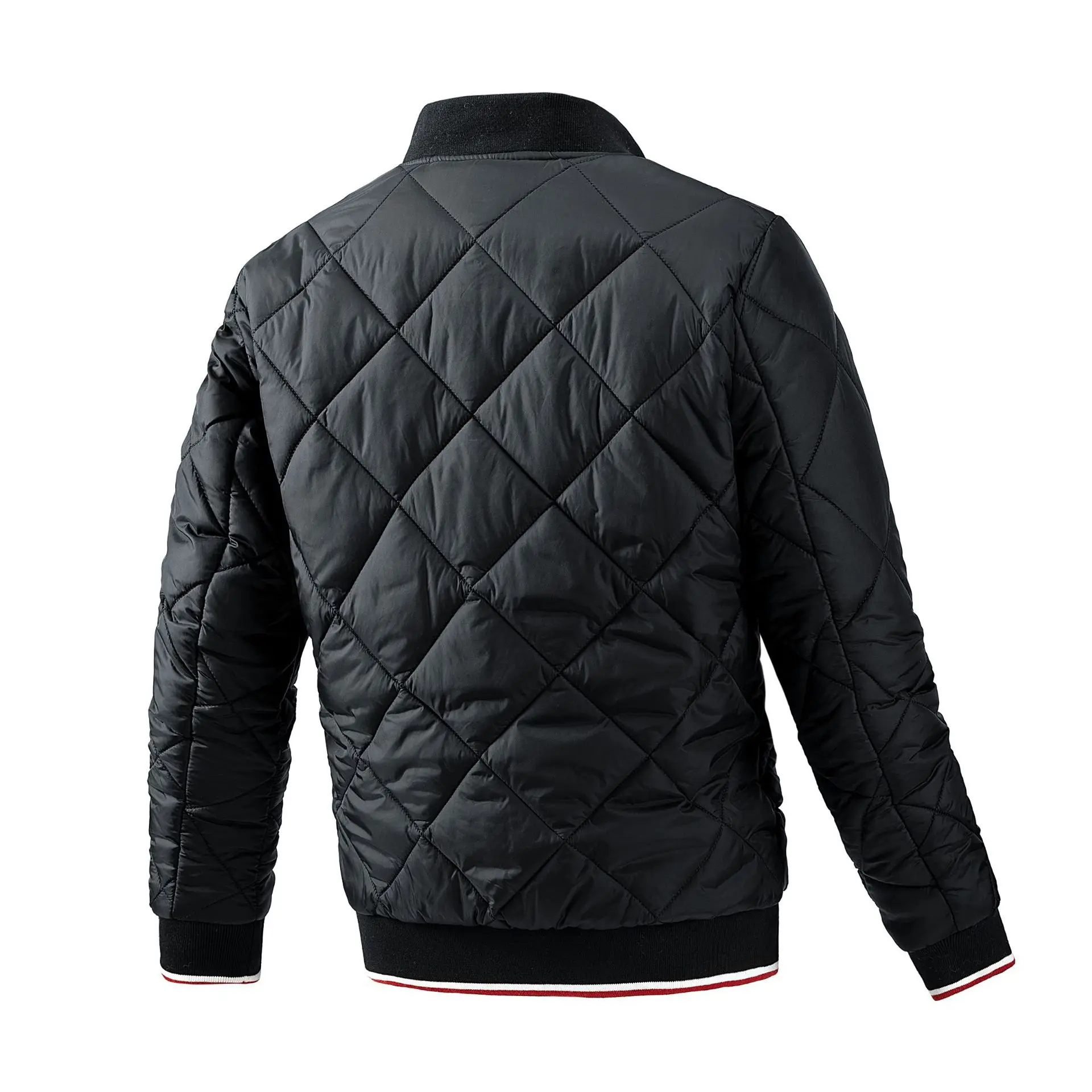 Autumn and Winter Jacket Fashionable Cotton Jacket Men's Diamond Shaped Baseball Jacket Plus Size Casual Jacket Cotton Parkas