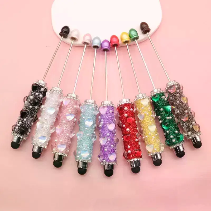 Creative Beaded Ballpoint Pen with Capacitive Touch Screen Multi-function Office Study Supplies Perfect Gift