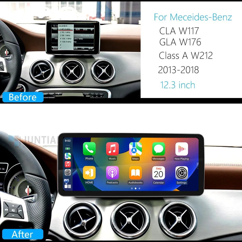 Linux Multimedia CarPlay Android Auto Touch Screen Player for Meceides-Benz CLA W176 GLA X156 Class A W117 2013-2018