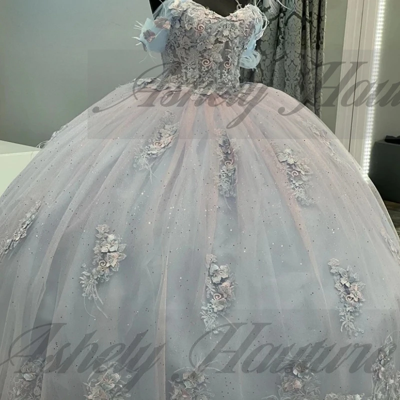 Personnalisé réel mexicain robes de bal robe de fête d'anniversaire Applique balayage Train Pageant mariage robes de 15 años quinceañeras