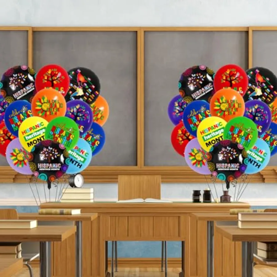 Ballons décoratifs du mois du patrimoine hispanique 24 pièces ballon du mois du patrimoine hispanique ballons du patrimoine hispanique latino-américain f