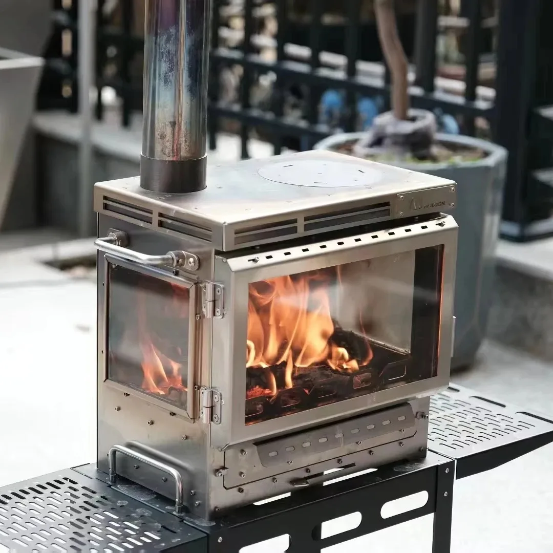 

Stainless Steel Portable Multifunctional Camping Stove Outdoor Wood-Burning Fireplace Tent Tours Multifuel Heating