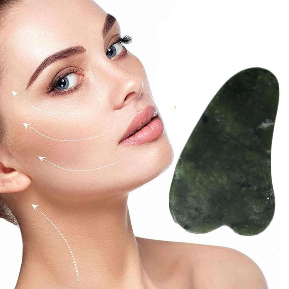 2/3PCS Jade Gua Sha Board Heart-Shaped Gua Sha Facial Tool, Gua Sha แบบดั้งเดิมขูดนวดหินหยกสำหรับนวดหน้า