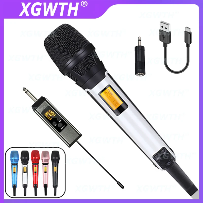 

UHF Wireless Microphone System Handheld Dynamic Karaoke Mic KK205 SKM9000 Rechargeable Receiver Audio Studio Speaker Amplifier