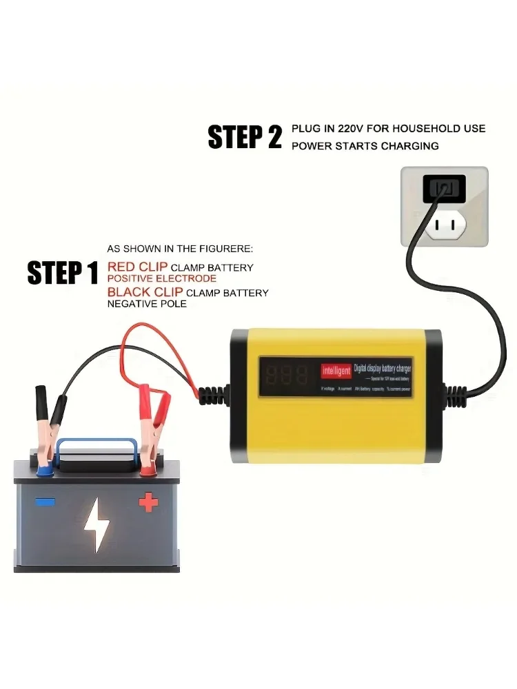 شاحن بطارية السيارة الأوتوماتيكي - شحن سريع ذكي من حمض الرصاص AGM GEL ثلاثي المراحل #5