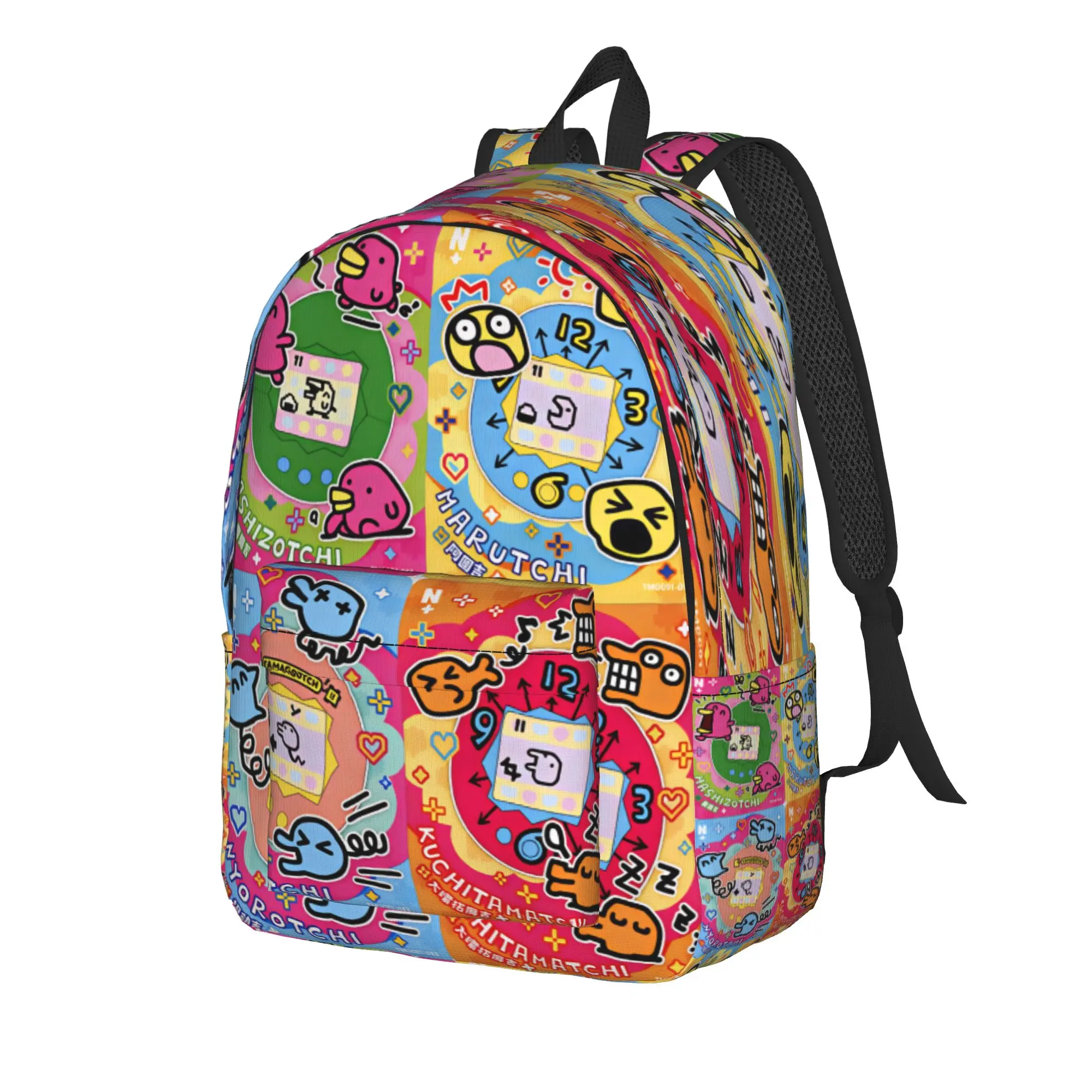 Tamagotchi Backpack Men  Large Backpacks Polyester Elegant School Bags Travel Design Rucksack