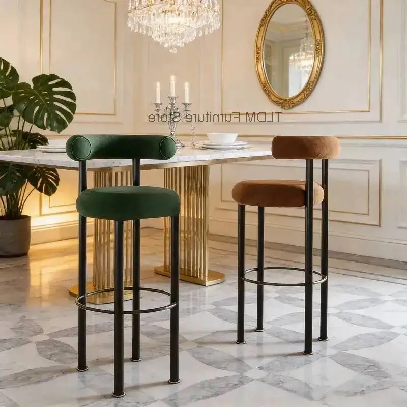 

Legs Italian Seat Style Footrest, Multi-Color Metal Velvet with Bar Stylish Stool，for Sturdy Kitchen Bar Home Furniture Decor