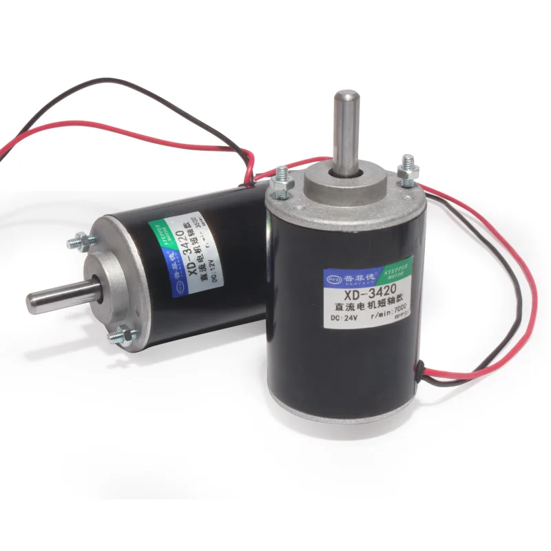 30W DC High-speed Motor XD-3420 Forward and Reverse Speed Regulation Micro Motor 12V24V High Torque Thread Short Shaft Universal