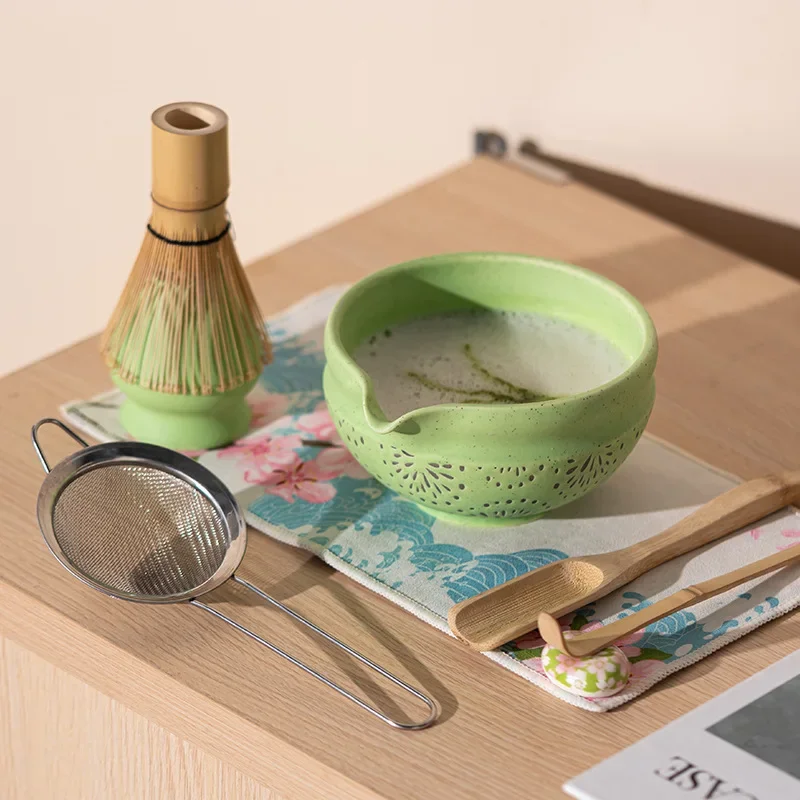 8PCS New Matcha Tea Ceremony Set​ Includes Tea bowl, Whisk, Scoop Japanese Manual Matcha Making For Starter and Lovers Gift Box