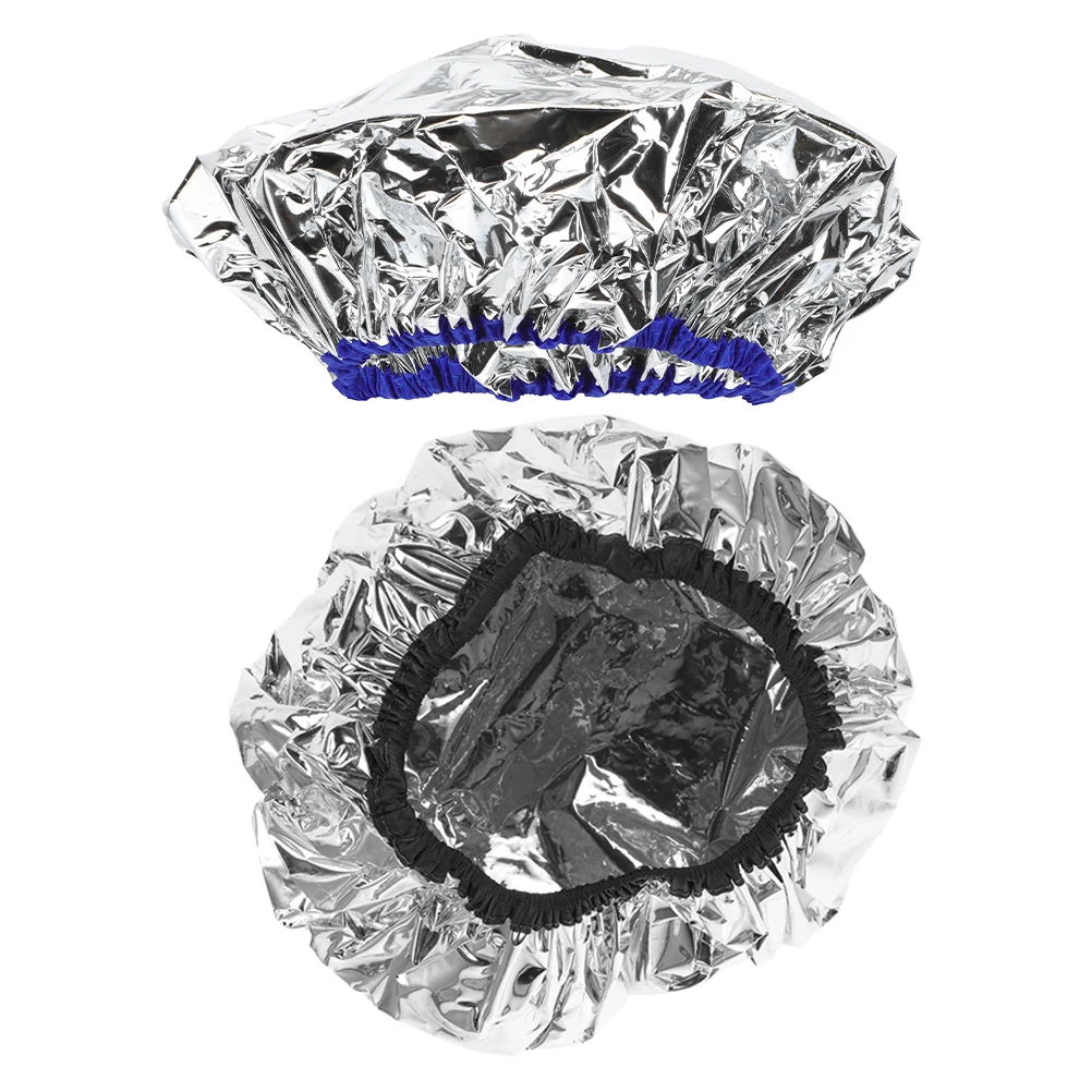 

2pcs Aluminum Dye Cap Aluminum Foil Hat Heat Deep Conditioner Adjustable Shower Cap Salon Use Use Reusable Tin Hat