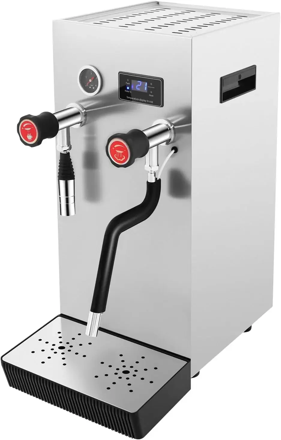 

Коммерческий вспениватель молока на 8 л, коммерческий паровой вспениватель молока, полностью автоматическая машина для вспенивания кипящей воды с ЖК-дисплеем, 110 В