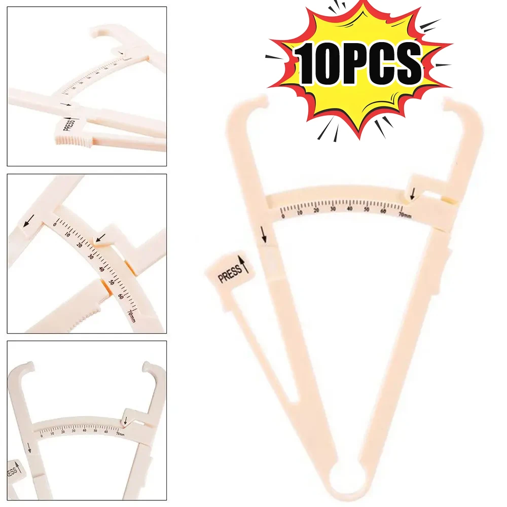 10pcs Personal Body Fat Caliper Skin Analyzer Measure Charts Fitness Slim Keep Health Tester Body Fat Monitor Sebum Meter Folder