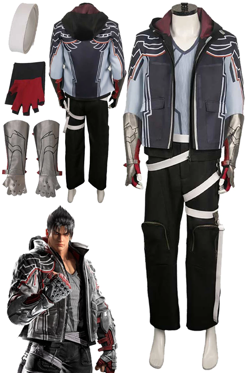 

Fantasy Jin Kazuma Cosplay Fantasia Suits Anime Game Tekken8 Roleplay Costume Disguise Men Halloween Carnival Party Clothes