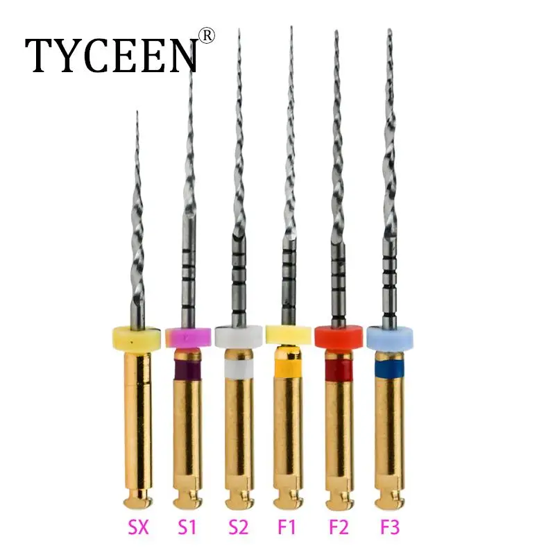 

Dental Endo Root Files 6pcs/box 25mm SX-F3 Rotary NiTi Alloy File Root Canal Therapy Engine Use Machine Taper Universal Tools