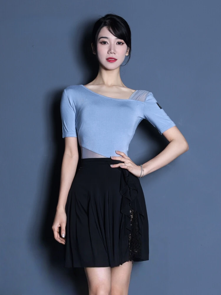 

Платье для латинских танцев, женское платье для современных танцев, хлопковый тренировочный костюм с длинными рукавами и короткими рукавами, платье для квадратных танцев