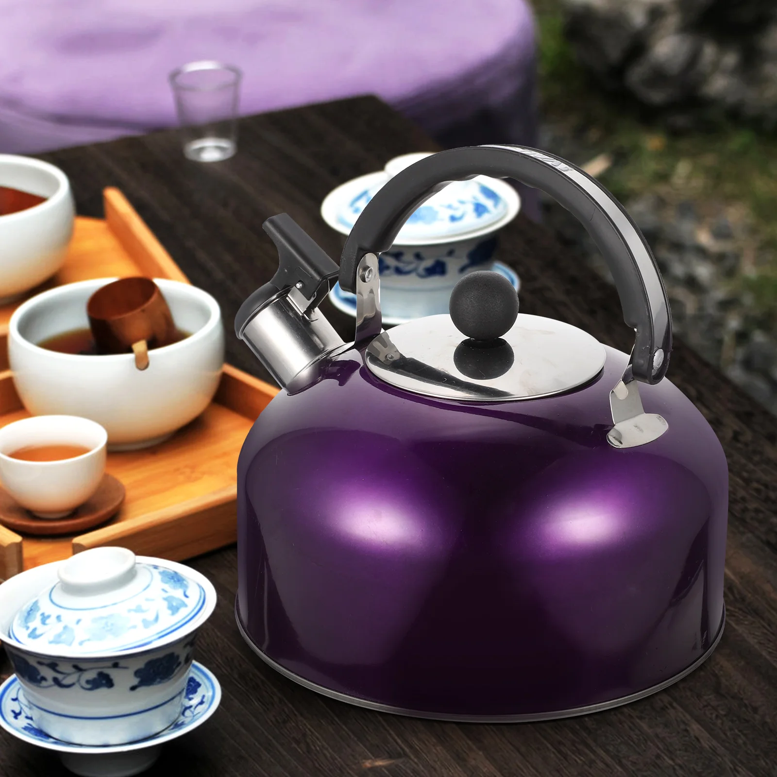 Vocalize Stainless Steel Whistling Kettle Camping Coffee Pot for Restaurant Steel= Kitchen Household