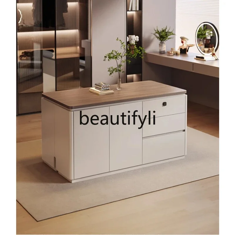 D2520 Italian minimalist cloakroom island cabinet multi-functional storage double-sided locker with lock chest cabinet
