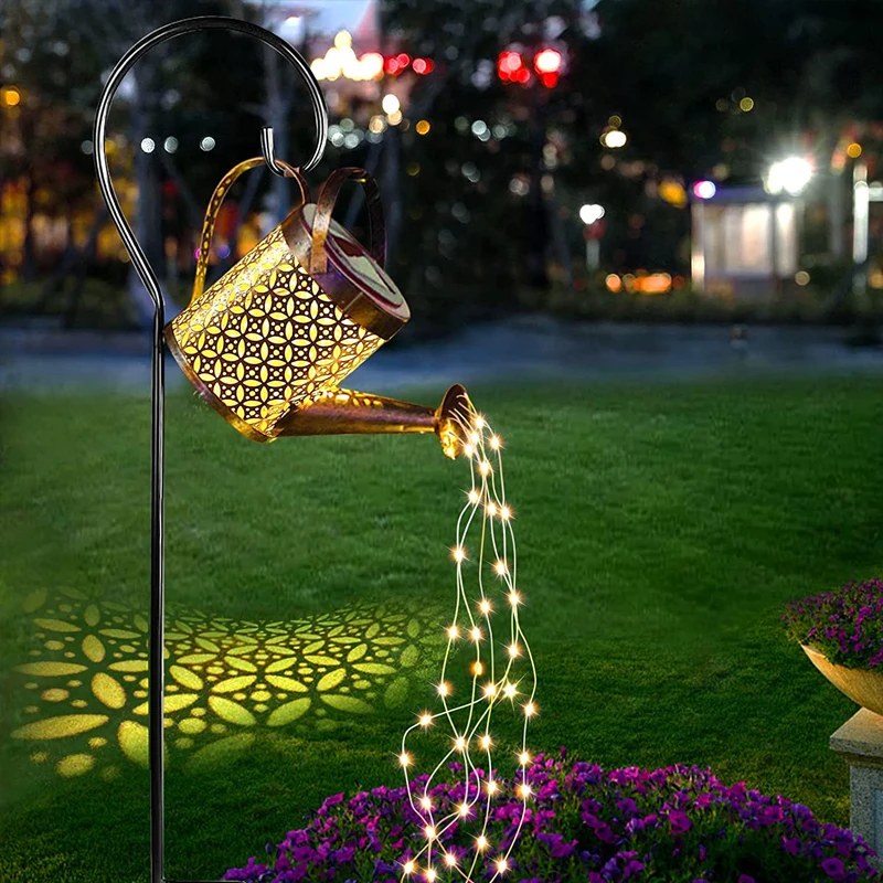 

Nice Solar LED Iron Kettle Light Waterproof Patio Decorative Garden Lamp For Outdoor Atmosphere Shower Lawn Light