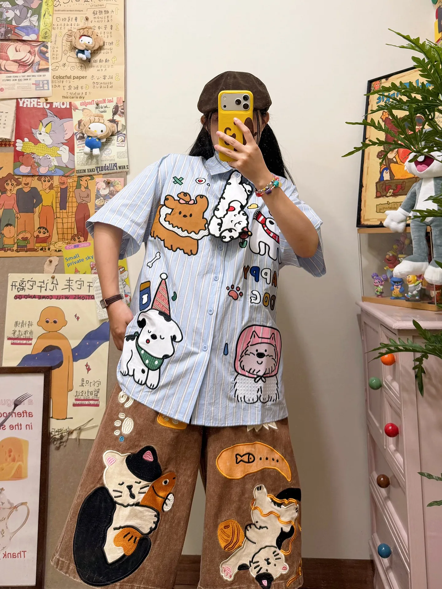 Embroidery Topi - BIBULU Street Style American Cute Design