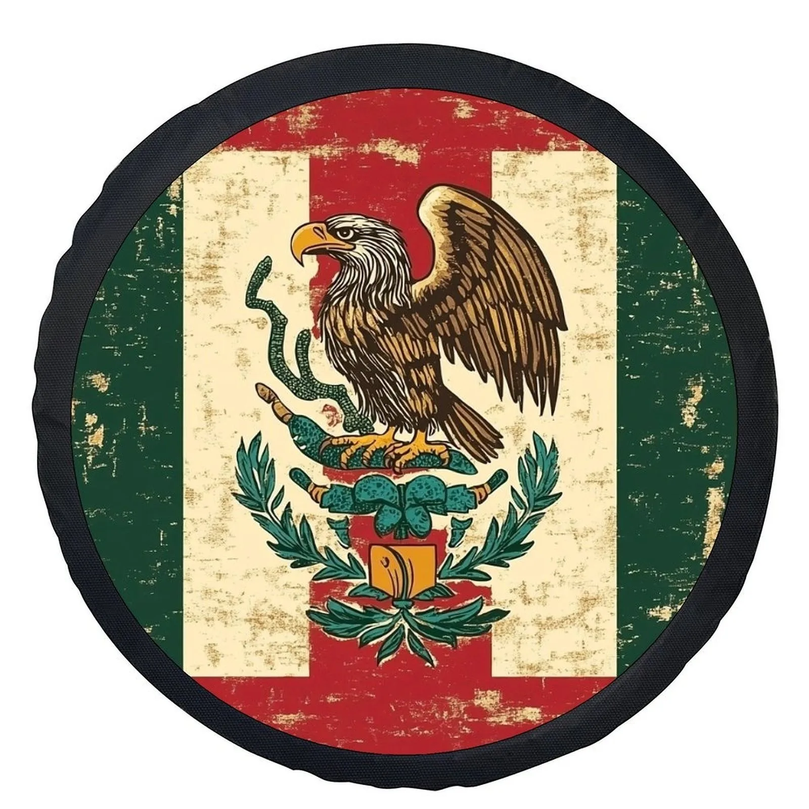 

Vintage Mexican Flag Tire Cover Waterproof Dustproof Spare Wheel Protection Cap for SUV