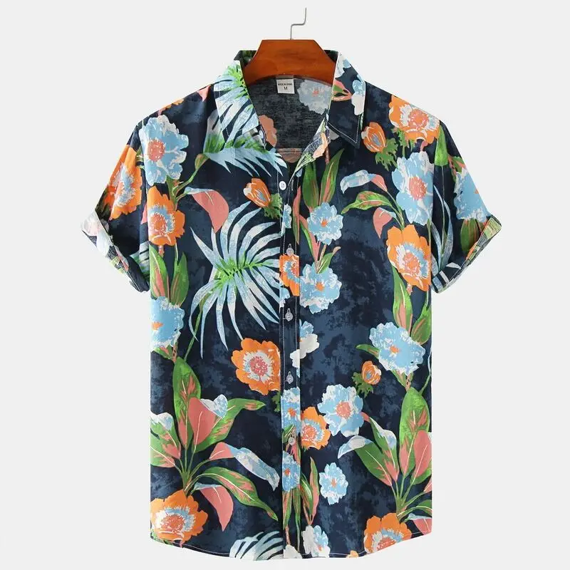 High Fashion Retro Sport Herren Party Sonnenblumen muster Shirt Revers Knopf Shirt lässig gelb Sonnenblume Herren Shirt Shirt