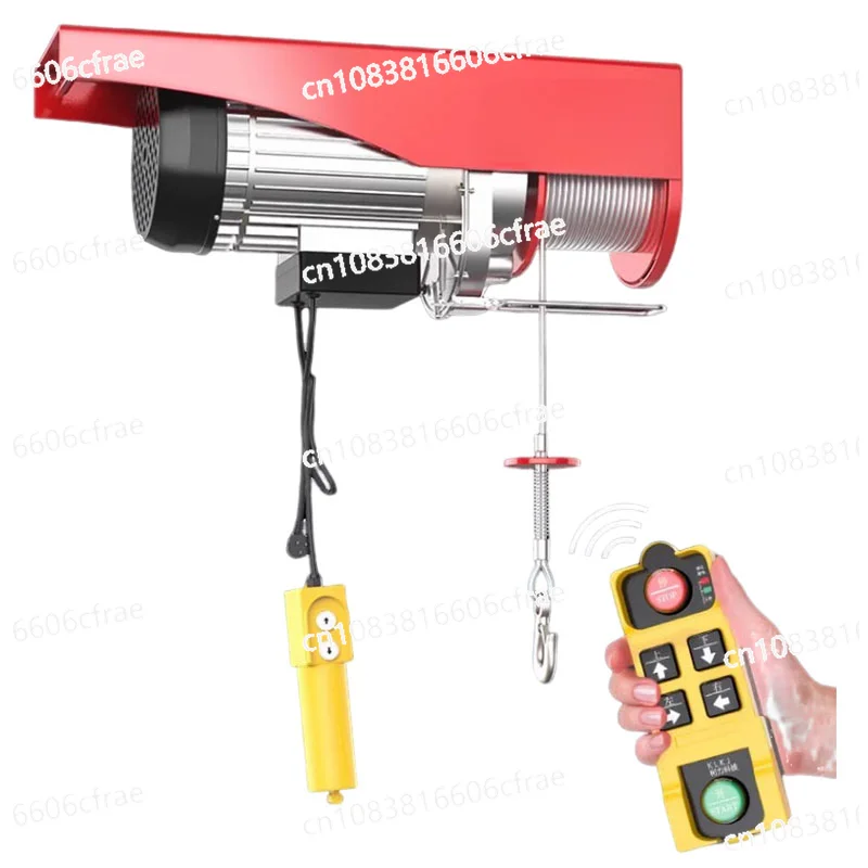 

300KG Electric Hoist 220V Crane Household Small Lift Hoist Portable Remote Control Hoist Crane with Wire