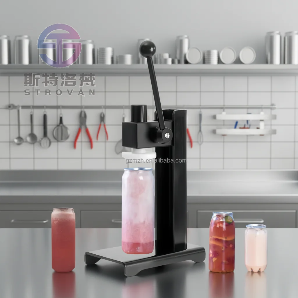 Manual Press Commercial PET Can Sealer Machine Bars Cafes Plastic Jar Hand Press Capping Machine Beverage Soda Aluminum Lids