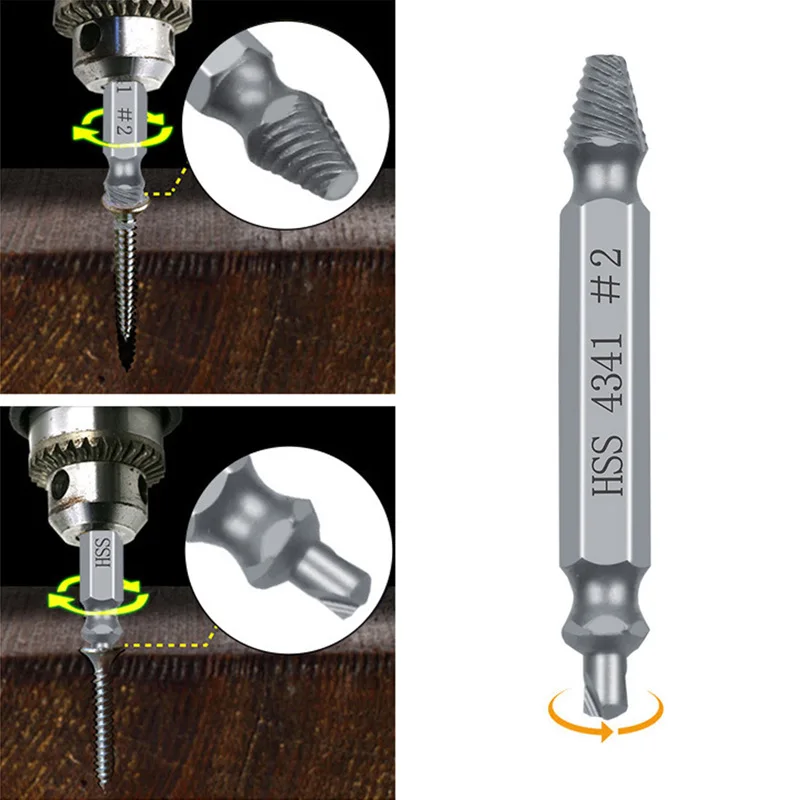 4/5/6 PCS Damaged Screw Extractor Drill Bit Set Stripped Broken Screw Bolt Remover Extractor Easily Take Out Demolition Tools