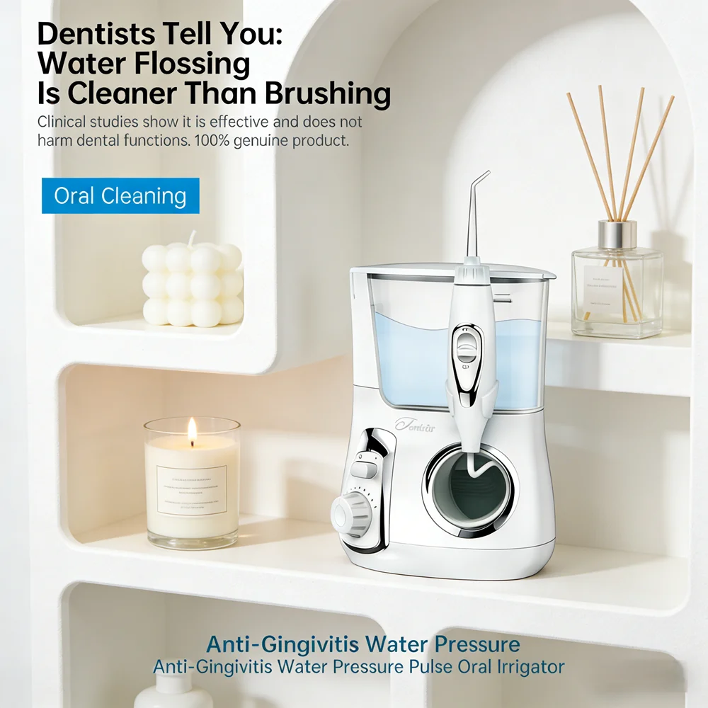 

Настольный ирригатор для полости рта, 10 режимов, 5 насадок, большой резервуар 800 мл, электрический очиститель зубов