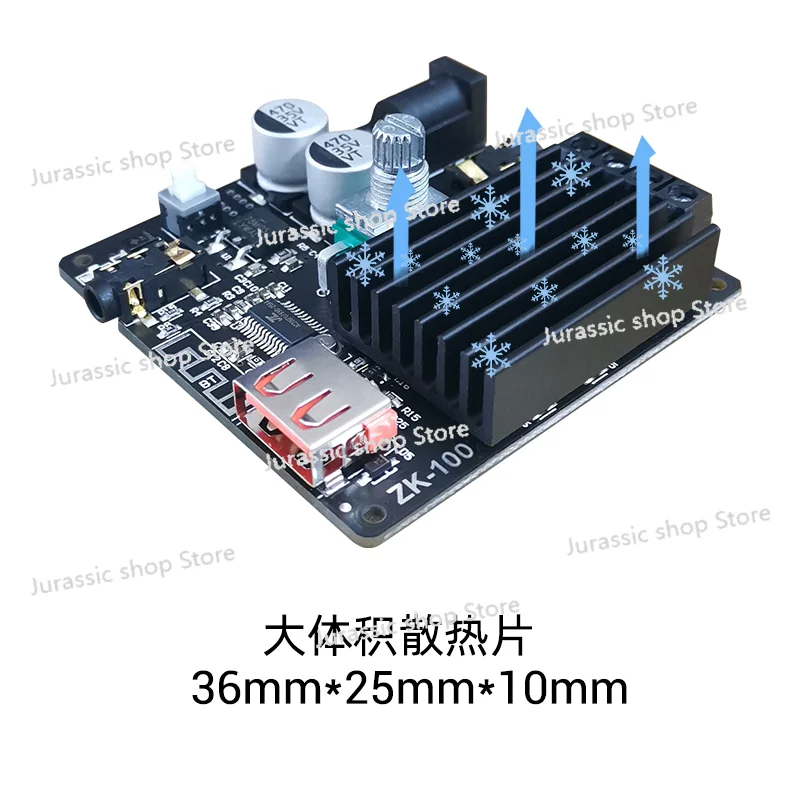 

ZK-1002M MINI 2.0 Stereo Bluetooth Digital Power Amplifier Board Module Multiple Input 100W * 2