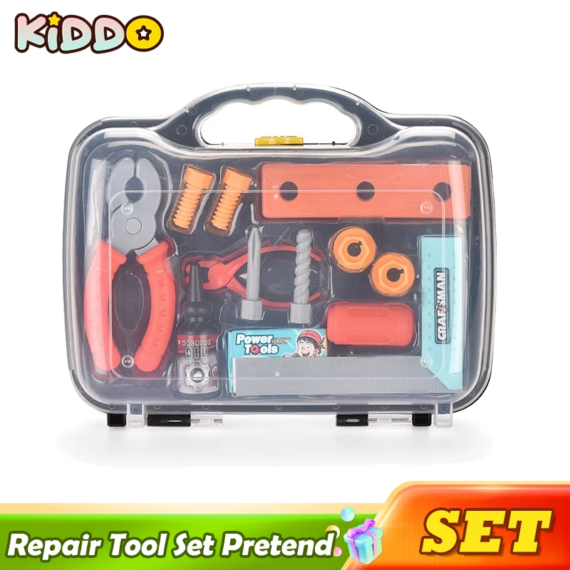 Kids Toolbox Kits Simulated Repair Tool Set Pretend Play House Toy Set with Toy Screwdriver for Kids Christmas Party Christmas