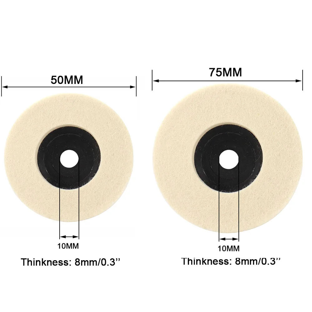 2PC 2/3inch Wool Polishing Wheel Polishing Pads Angle Grinder Wheel Felt Polishing Disc for Metal Marble Glass Ceramic Tools