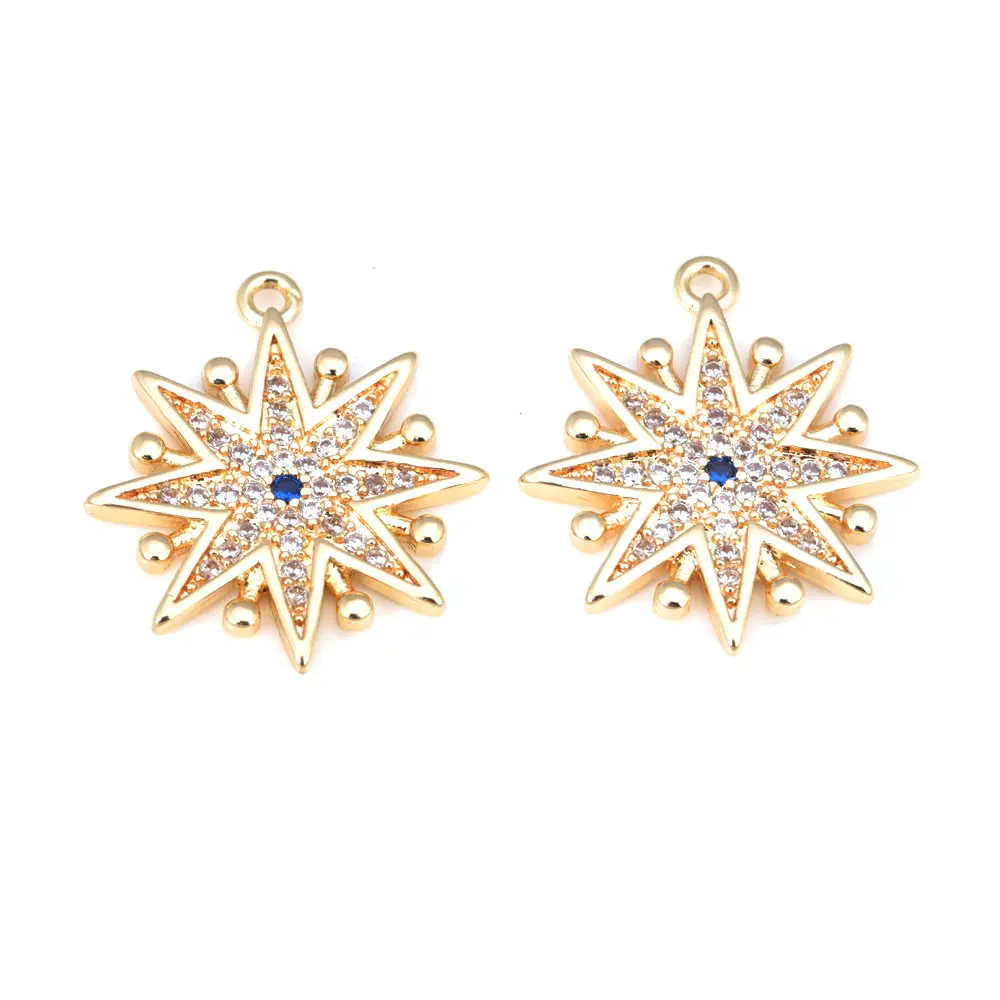 18K Gold Color Brass Zircon Star Charms Pendants High Quality Necklace Earrings Diy Jewelry Accessories Rosediy official-website